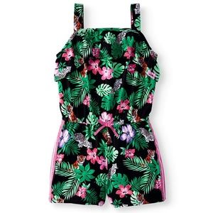 Wonder Nation Printed Yummy Knit Flounce Romper